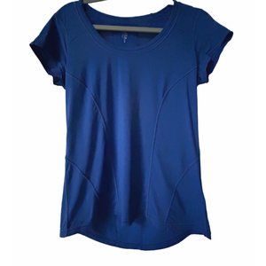 Zella Athletic Wear Short Sleeve Blue Top Lightweight Size Large